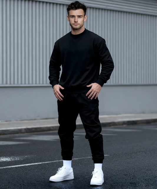 Black Sweatshirt & Joggers