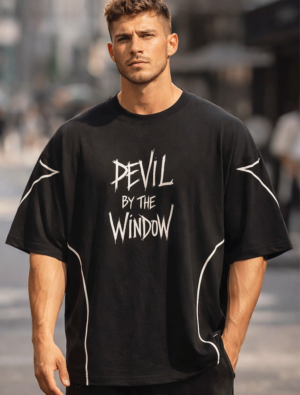 Devil by the window Oversized T-shirt
