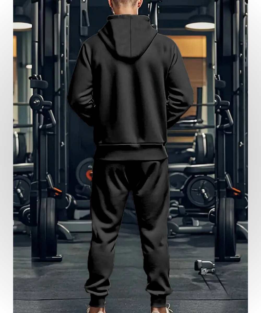 Zip-Front Hoodie with Track Pants