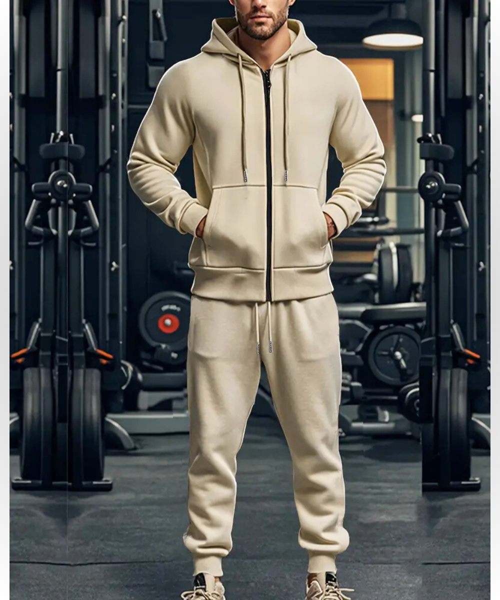 Zip-Front Hoodie with Track Pants