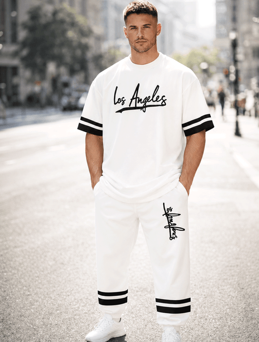 Los Angeles White Oversized Lower Co-Ord Set